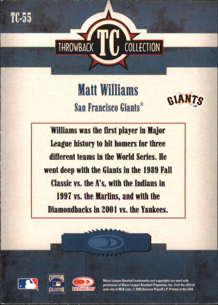 2005 Throwback Threads Baseball "Throwback Collection" Insert and Parallel Cards - Picture 39 of 59
