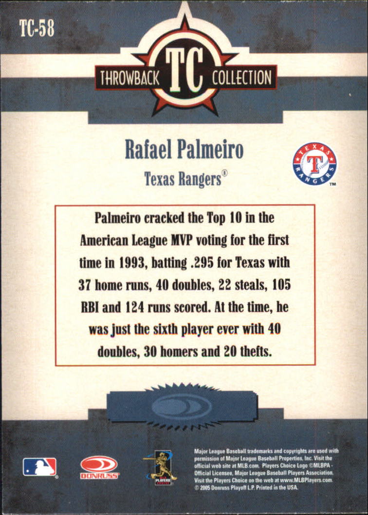 2005 Throwback Threads Baseball "Throwback Collection" Insert and Parallel Cards - Picture 45 of 59