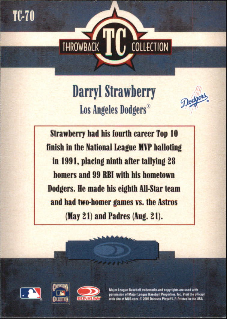 2005 Throwback Threads Baseball "Throwback Collection" Insert and Parallel Cards - Picture 53 of 59