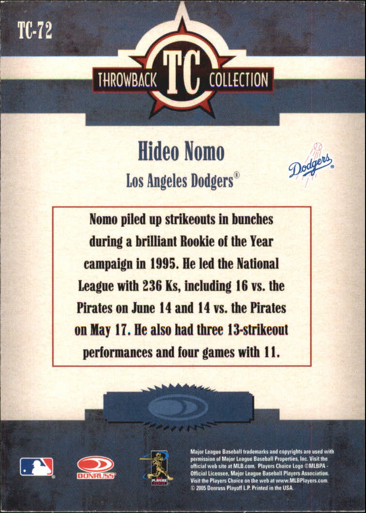2005 Throwback Threads Baseball "Throwback Collection" Insert and Parallel Cards - Picture 57 of 59