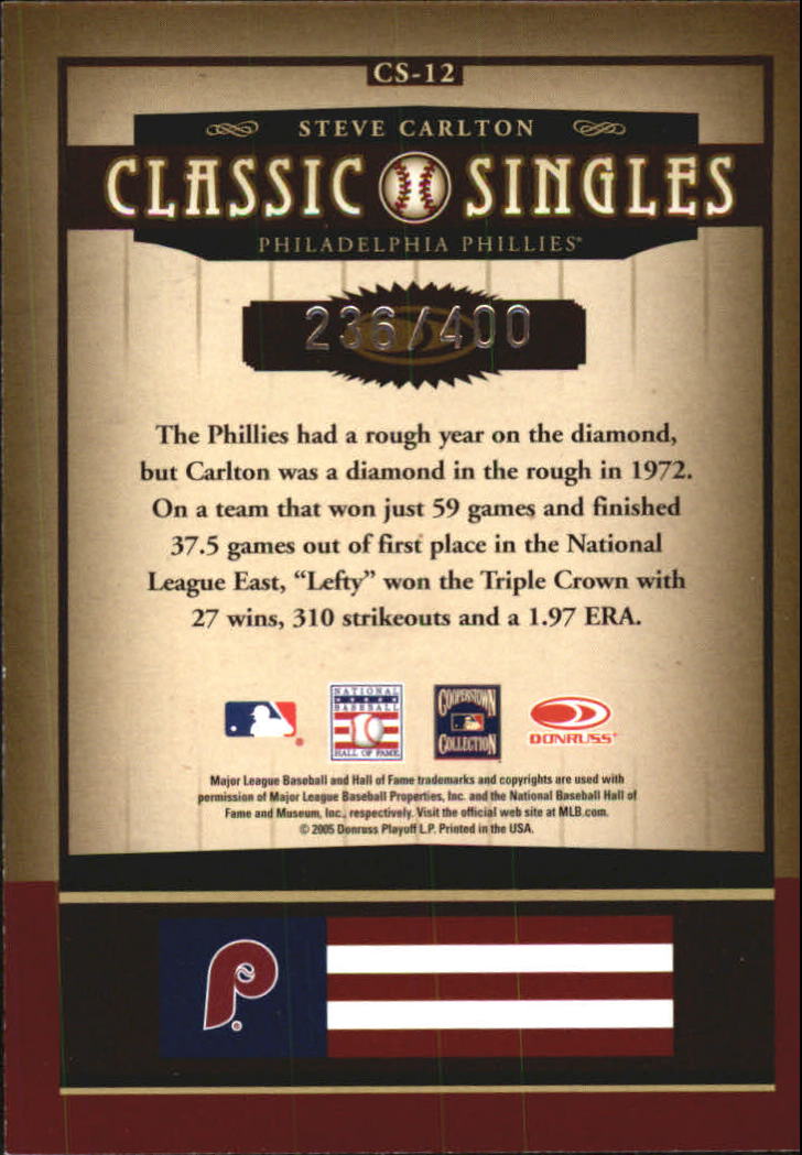 2005 Donruss Classics Baseball "Classic Combos and Singles" Insert Cards - Picture 25 of 39