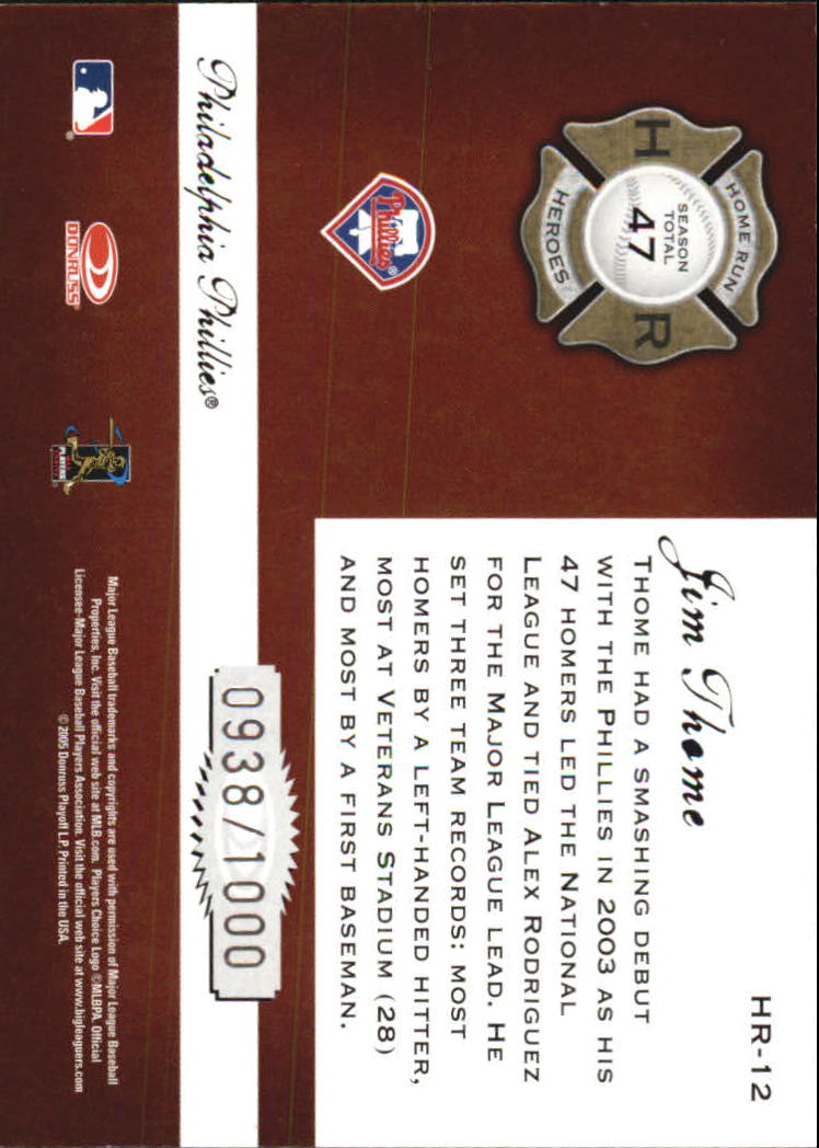 Donruss Classics Baseball 2005 "Home Run Heroes" inserto e carte parallele - Foto 21 di 87
