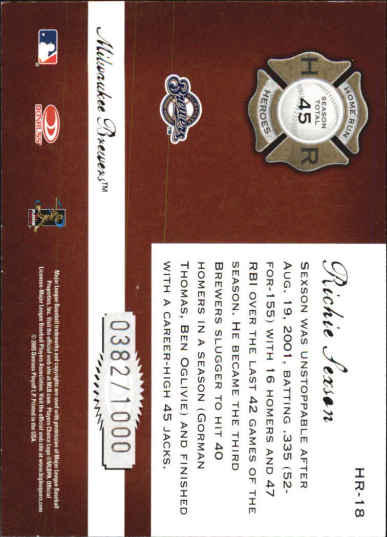 Donruss Classics Baseball 2005 "Home Run Heroes" inserto e carte parallele - Foto 29 di 87