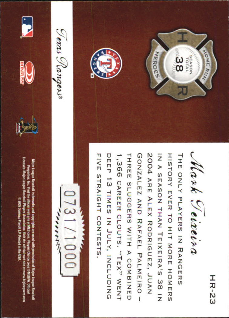 Donruss Classics Baseball 2005 "Home Run Heroes" inserto e carte parallele - Foto 37 di 87