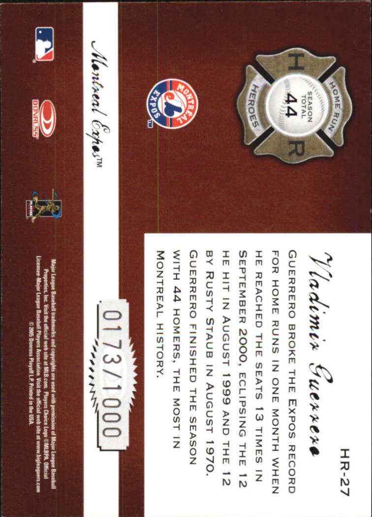 Donruss Classics Baseball 2005 "Home Run Heroes" inserto e carte parallele - Foto 45 di 87