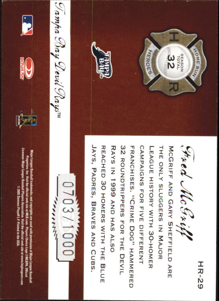 Donruss Classics Baseball 2005 "Home Run Heroes" inserto e carte parallele - Foto 49 di 87