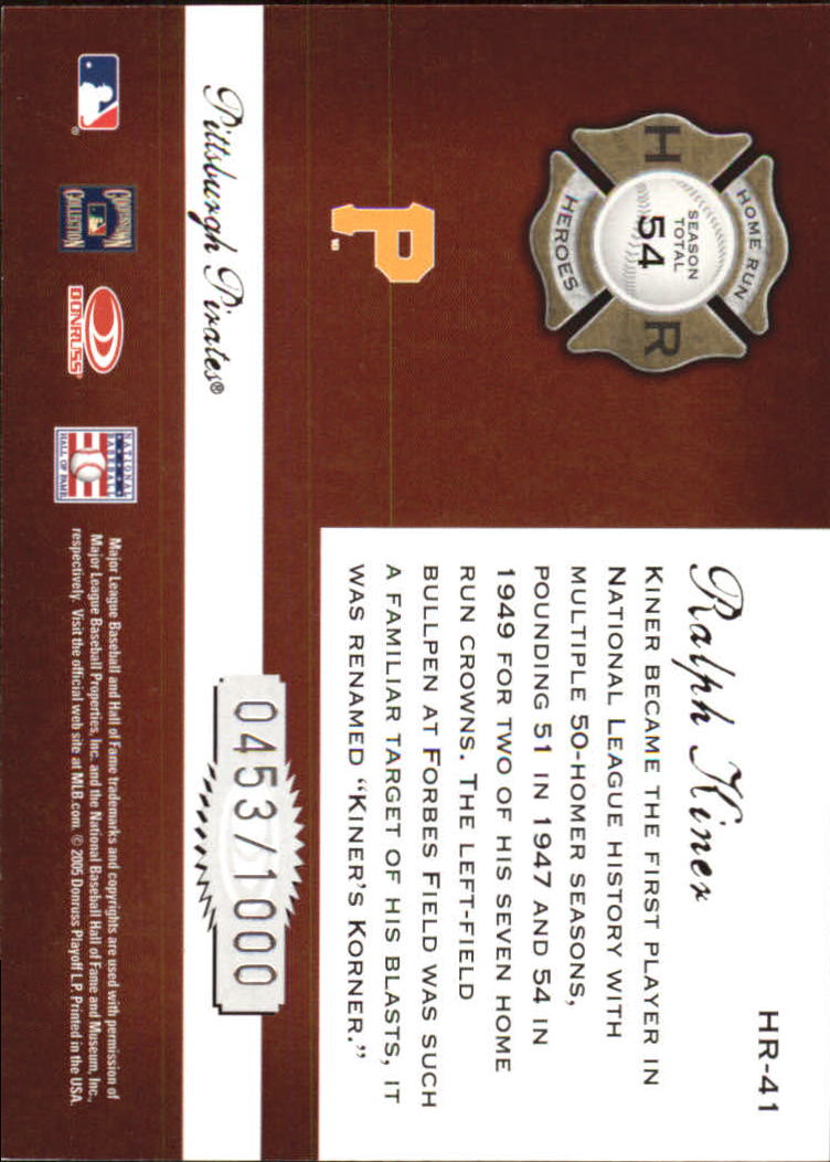 Donruss Classics Baseball 2005 "Home Run Heroes" inserto e carte parallele - Foto 69 di 87