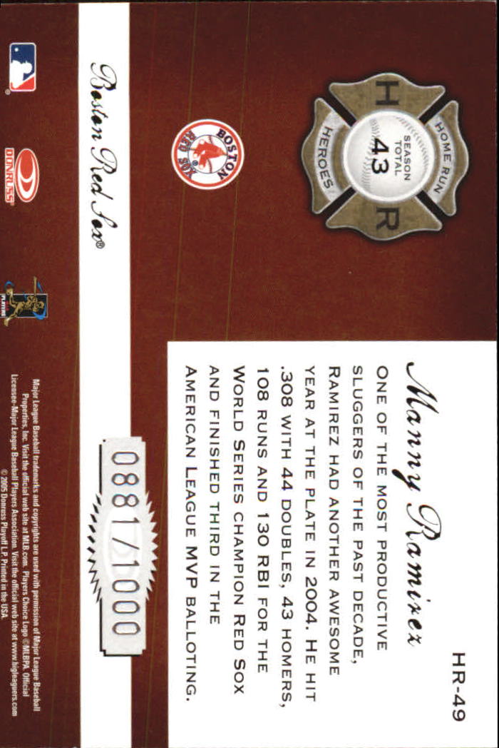 Donruss Classics Baseball 2005 "Home Run Heroes" inserto e carte parallele - Foto 83 di 87