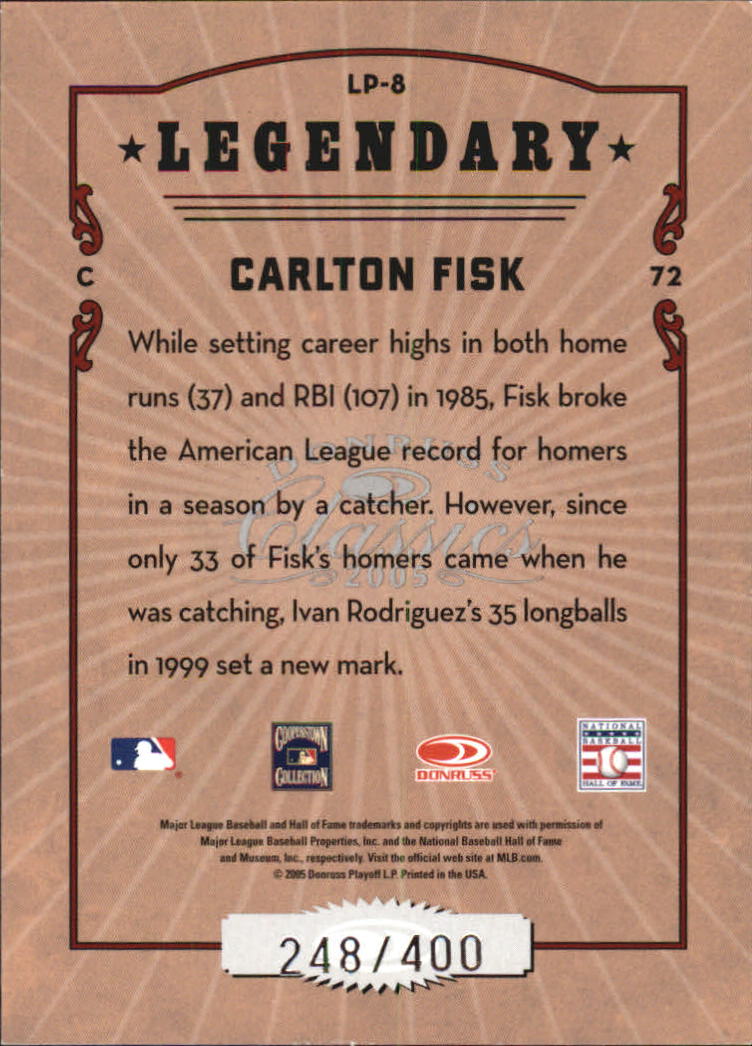 Tarjetas de inserción ""Legendary Lemberjacks and Players"" de béisbol Donruss Classics 2005 - Imagen 7 de 133