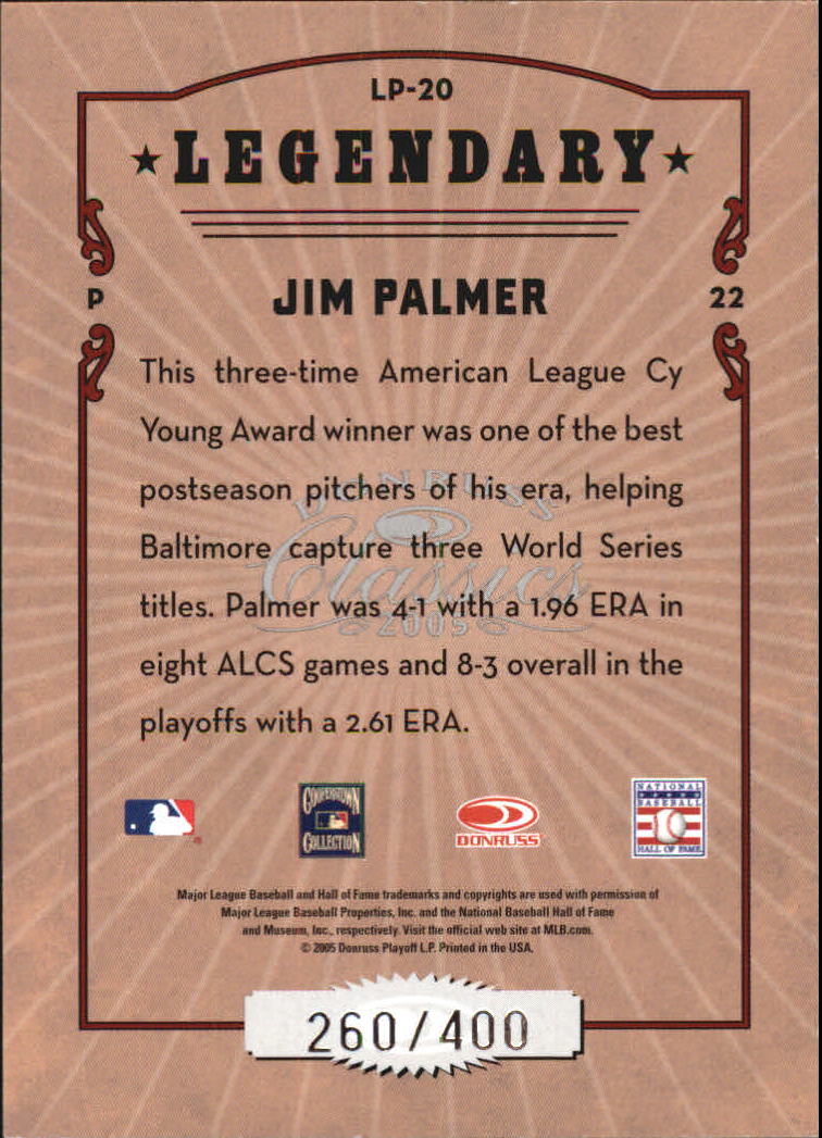 Tarjetas de inserción ""Legendary Lemberjacks and Players"" de béisbol Donruss Classics 2005 - Imagen 21 de 133
