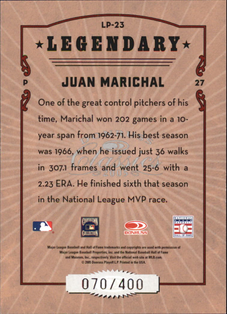 Tarjetas de inserción ""Legendary Lemberjacks and Players"" de béisbol Donruss Classics 2005 - Imagen 23 de 133