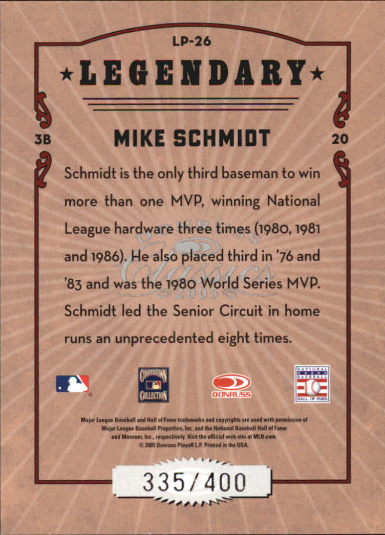 Tarjetas de inserción ""Legendary Lemberjacks and Players"" de béisbol Donruss Classics 2005 - Imagen 27 de 133
