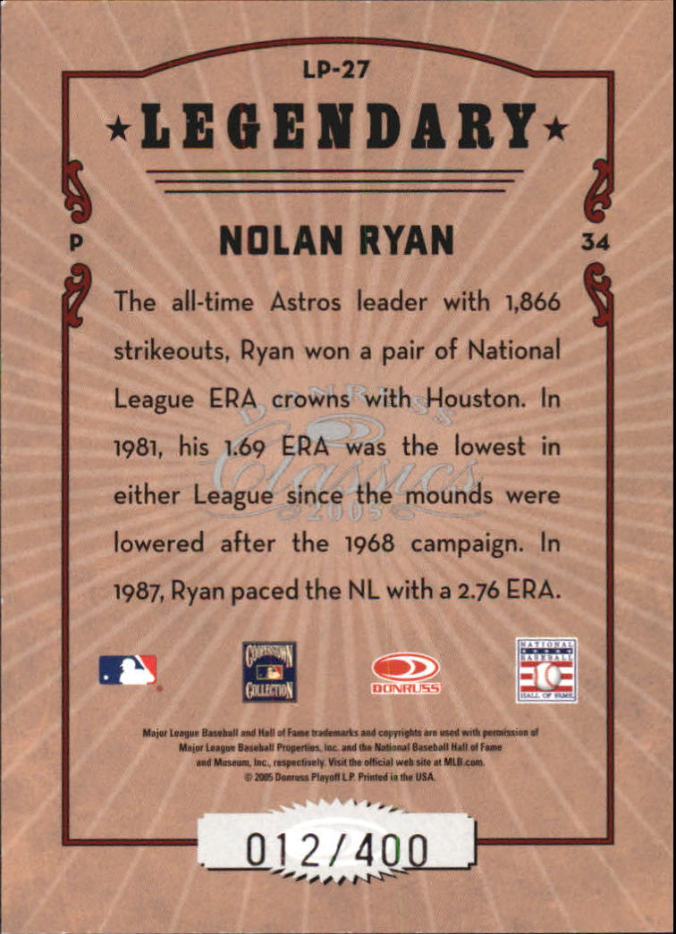 Tarjetas de inserción ""Legendary Lemberjacks and Players"" de béisbol Donruss Classics 2005 - Imagen 29 de 133