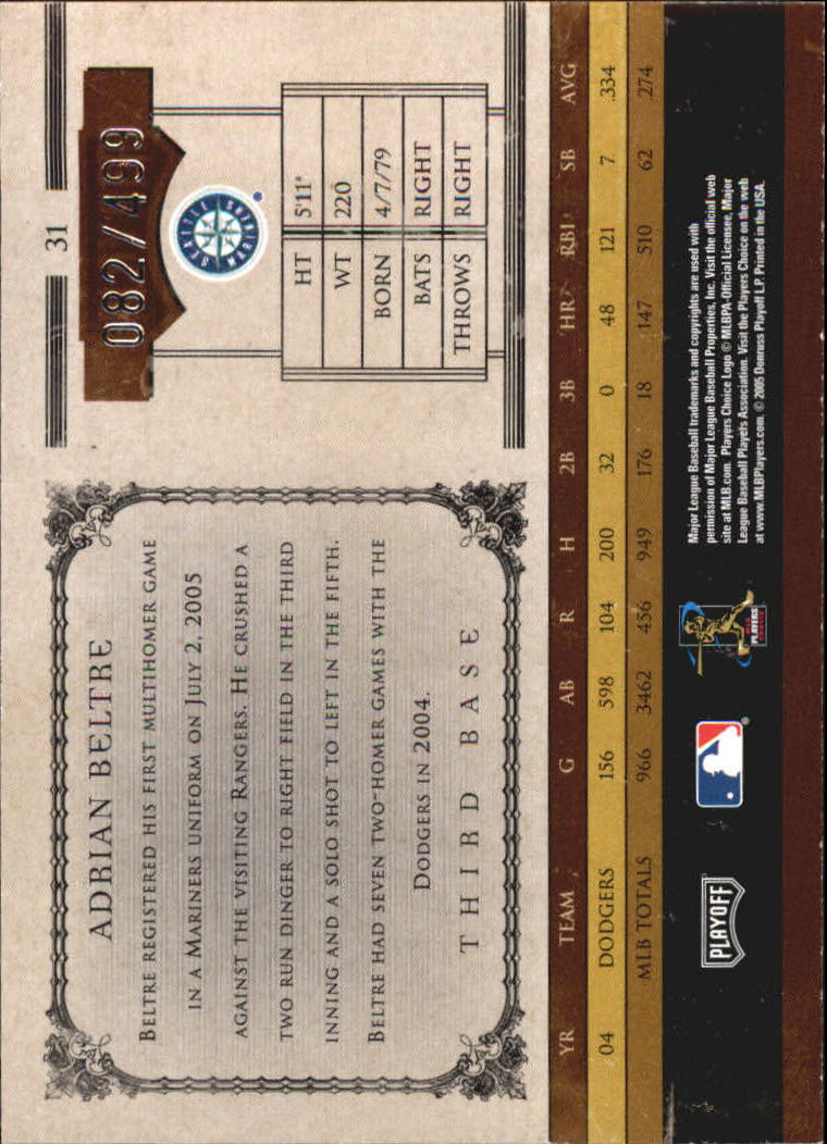 2005 Prime Cuts Baseball Cards - Picture 23 of 71