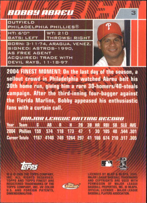 2005 Finest Baseball - Picture 7 of 239