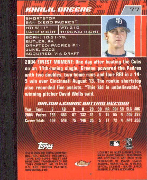 2005 Finest Baseball - Picture 101 of 239