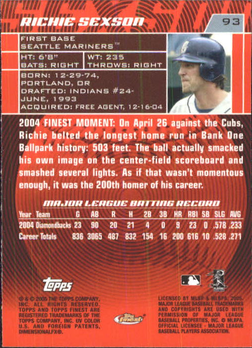 2005 Finest Baseball - Picture 127 of 239