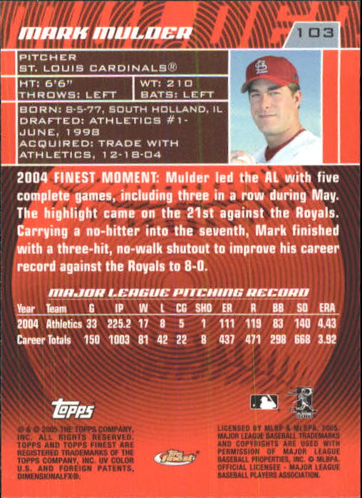 2005 Finest Baseball - Picture 139 of 239