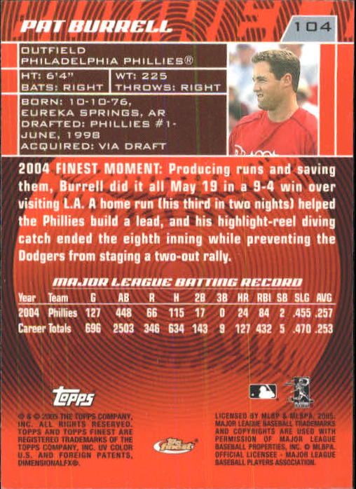2005 Finest Baseball - Picture 141 of 239
