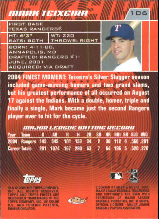 2005 Finest Baseball - Picture 145 of 239
