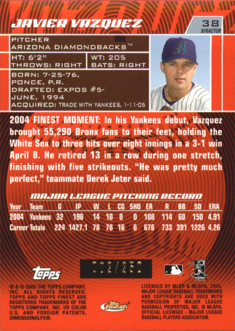 2005 Finest Baseball - Picture 235 of 239