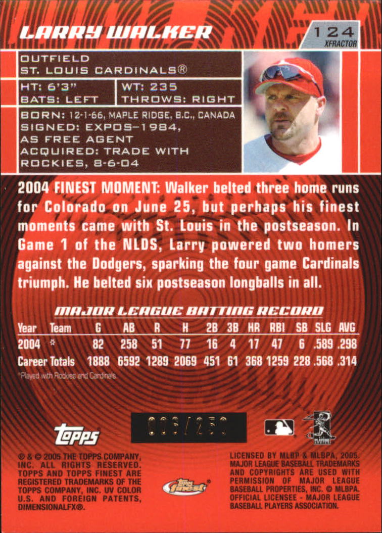 2005 Finest Baseball - Picture 237 of 239