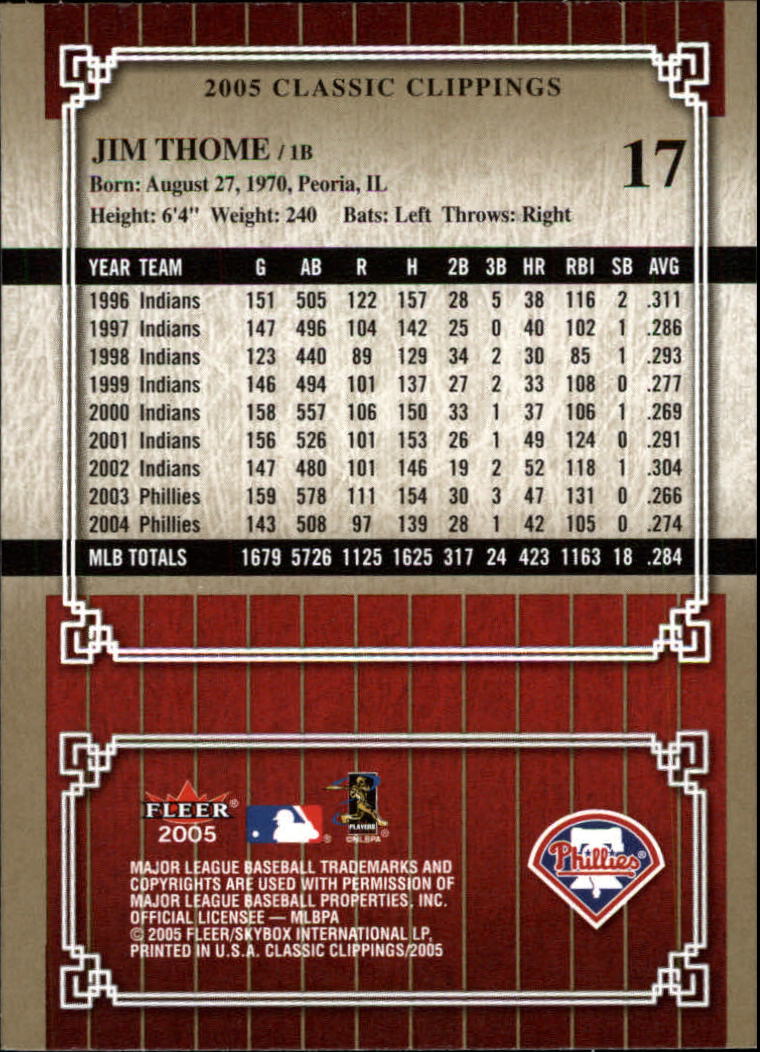 2005 Classic Clippings BB #s 1-125 +Inserts (A7310) - You Pick - 10+ FREE SHIP - Picture 35 of 173
