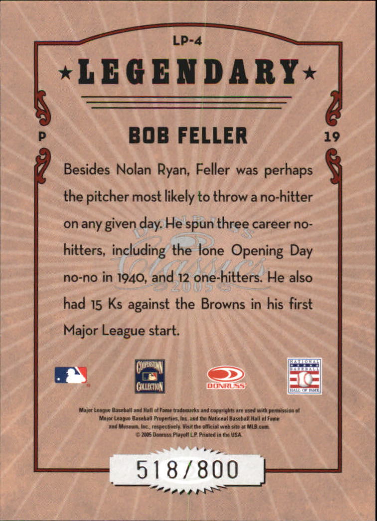 Tarjetas de inserción ""Legendary Lemberjacks and Players"" de béisbol Donruss Classics 2005 - Imagen 55 de 133