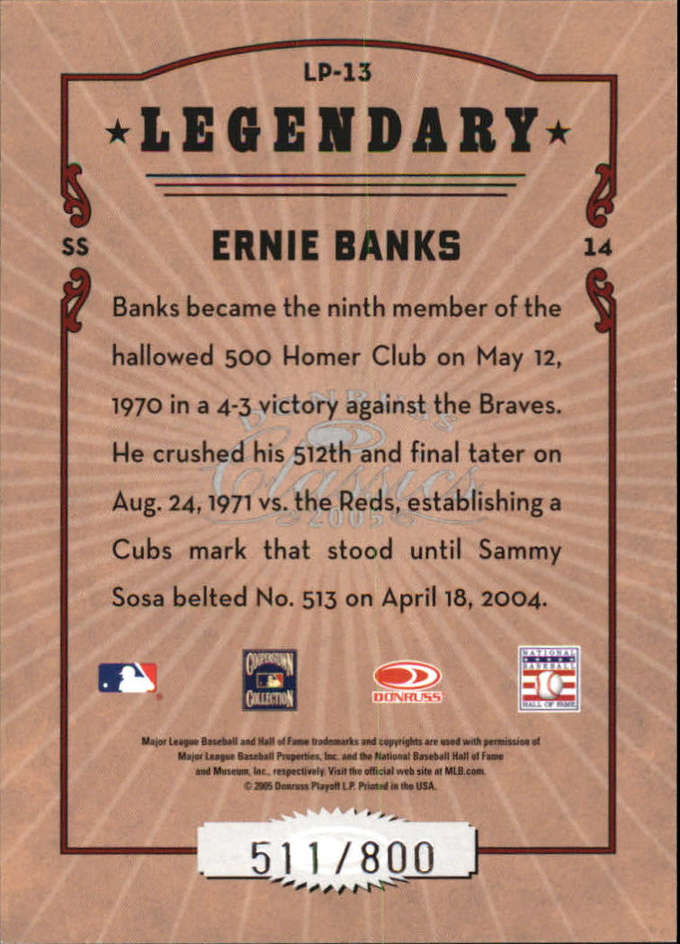 Tarjetas de inserción ""Legendary Lemberjacks and Players"" de béisbol Donruss Classics 2005 - Imagen 69 de 133