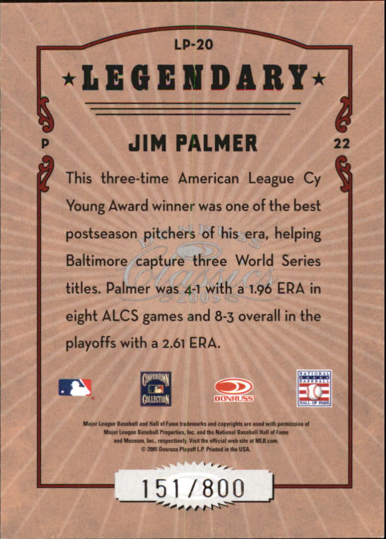 Tarjetas de inserción ""Legendary Lemberjacks and Players"" de béisbol Donruss Classics 2005 - Imagen 79 de 133