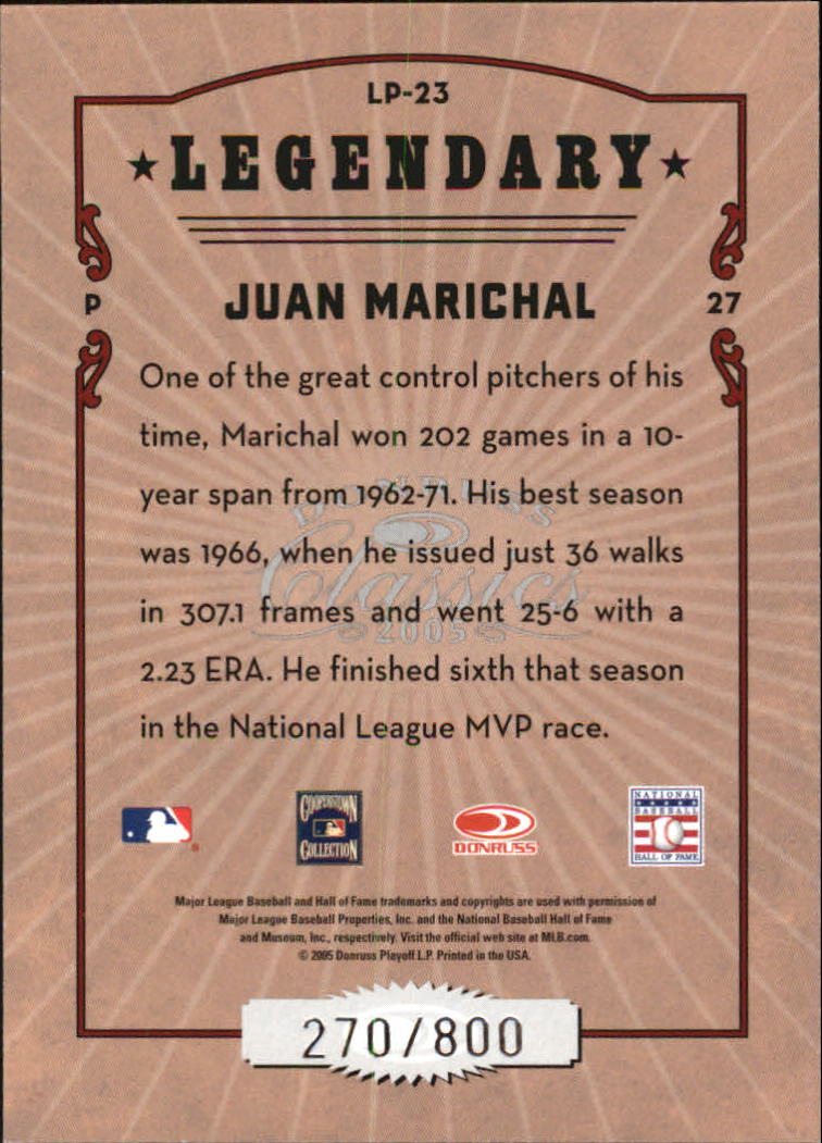 Tarjetas de inserción ""Legendary Lemberjacks and Players"" de béisbol Donruss Classics 2005 - Imagen 85 de 133
