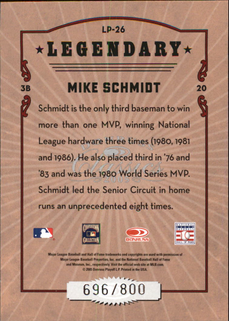 Tarjetas de inserción ""Legendary Lemberjacks and Players"" de béisbol Donruss Classics 2005 - Imagen 91 de 133