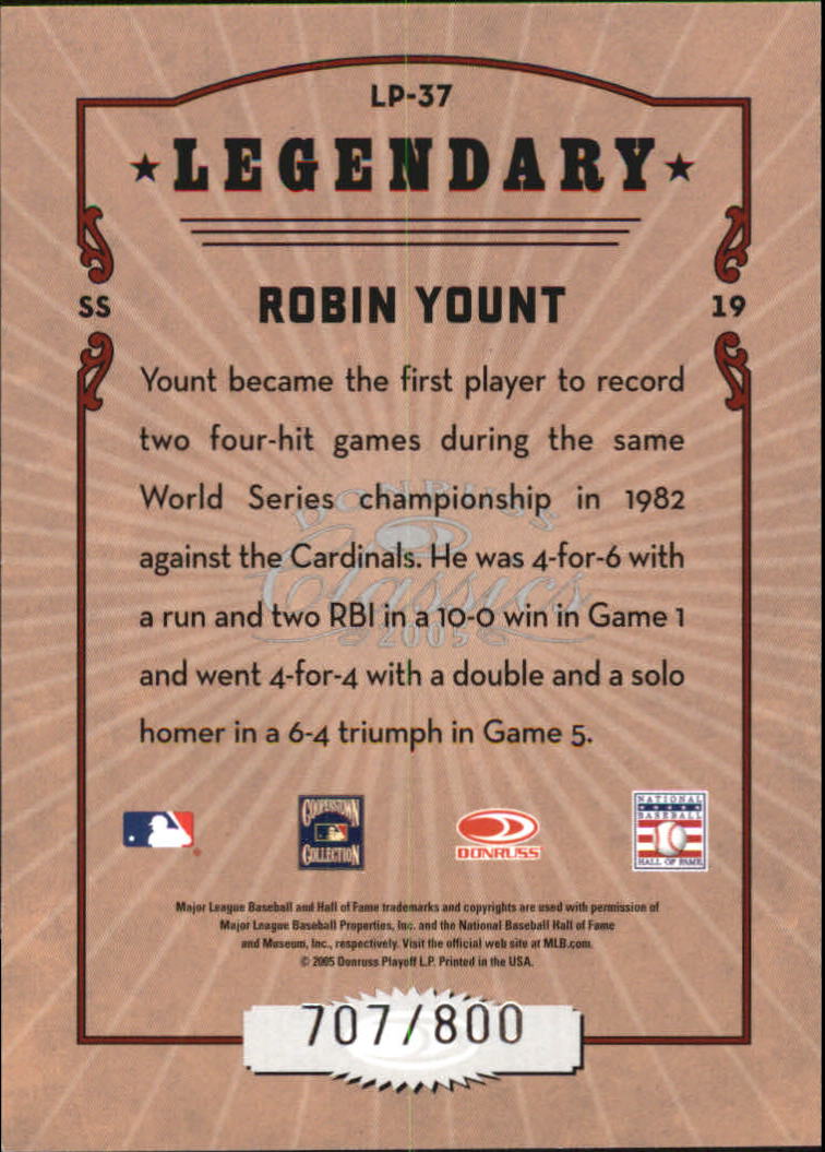Tarjetas de inserción ""Legendary Lemberjacks and Players"" de béisbol Donruss Classics 2005 - Imagen 99 de 133