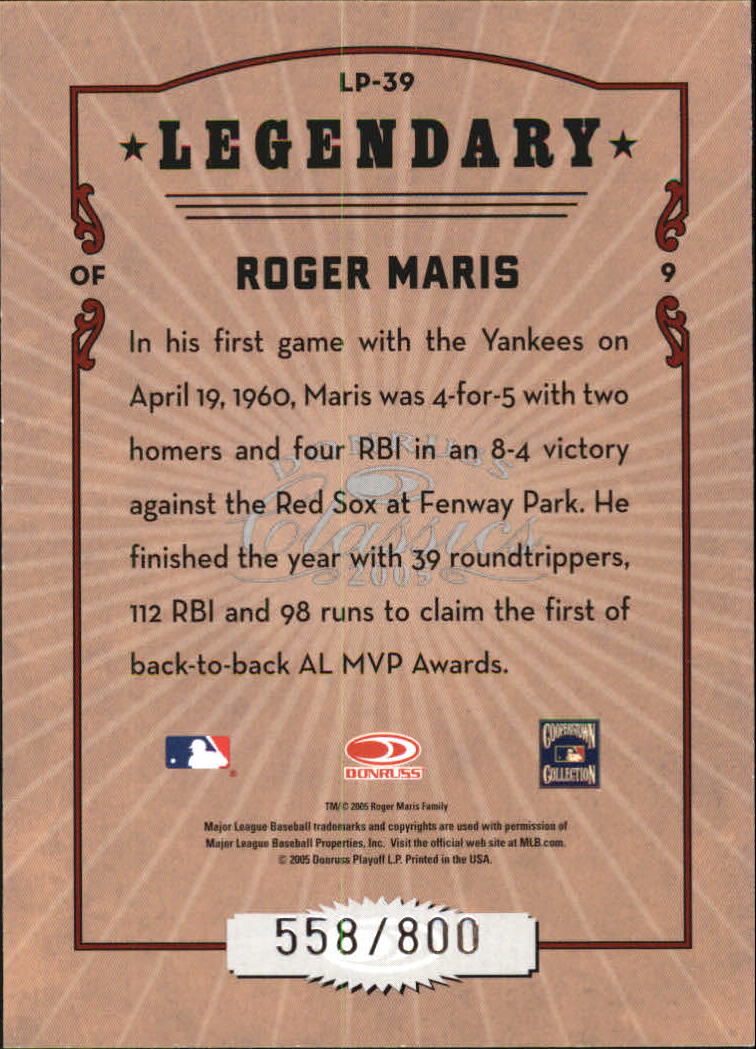 Tarjetas de inserción ""Legendary Lemberjacks and Players"" de béisbol Donruss Classics 2005 - Imagen 103 de 133