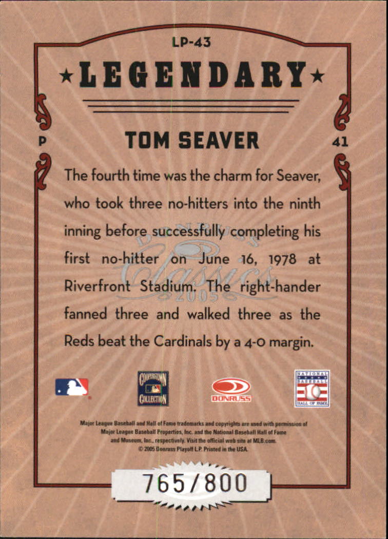 Tarjetas de inserción ""Legendary Lemberjacks and Players"" de béisbol Donruss Classics 2005 - Imagen 109 de 133