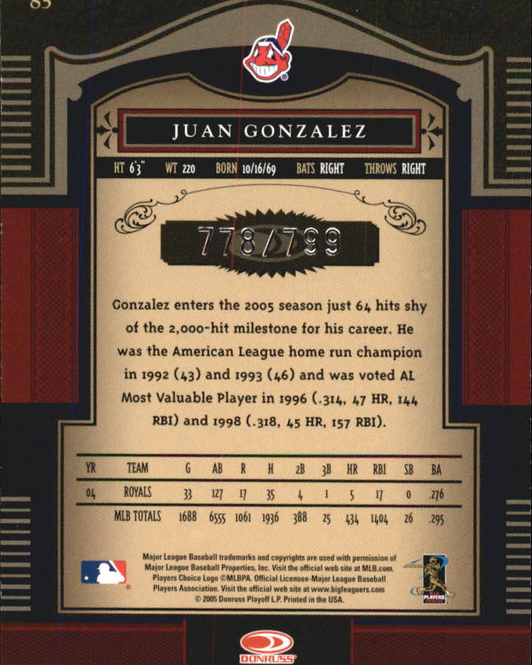 Carte "Main Set" Baseball Timeless Treasures 2005 da #1 a #100 - Foto 121 di 139