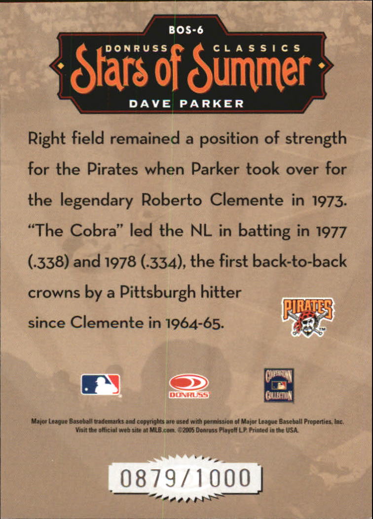Donruss Classics 2005 tarjetas de béisbol ""Stars of Summer"" con inserto y paralelo - Imagen 10 de 38