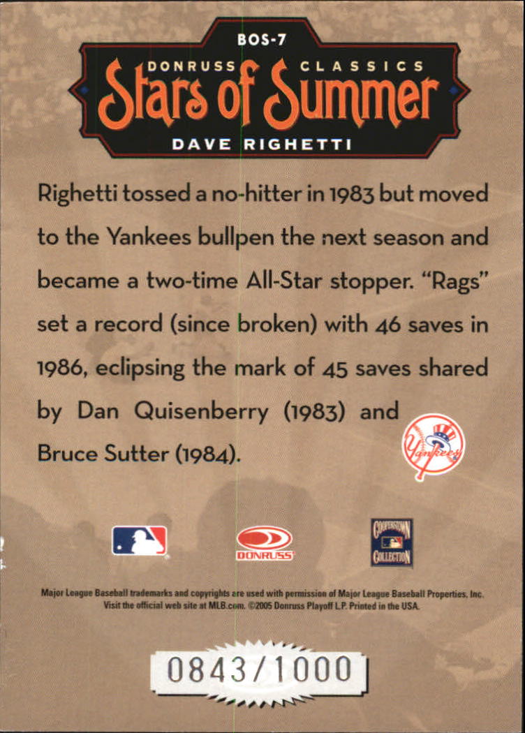 Donruss Classics 2005 tarjetas de béisbol ""Stars of Summer"" con inserto y paralelo - Imagen 12 de 38