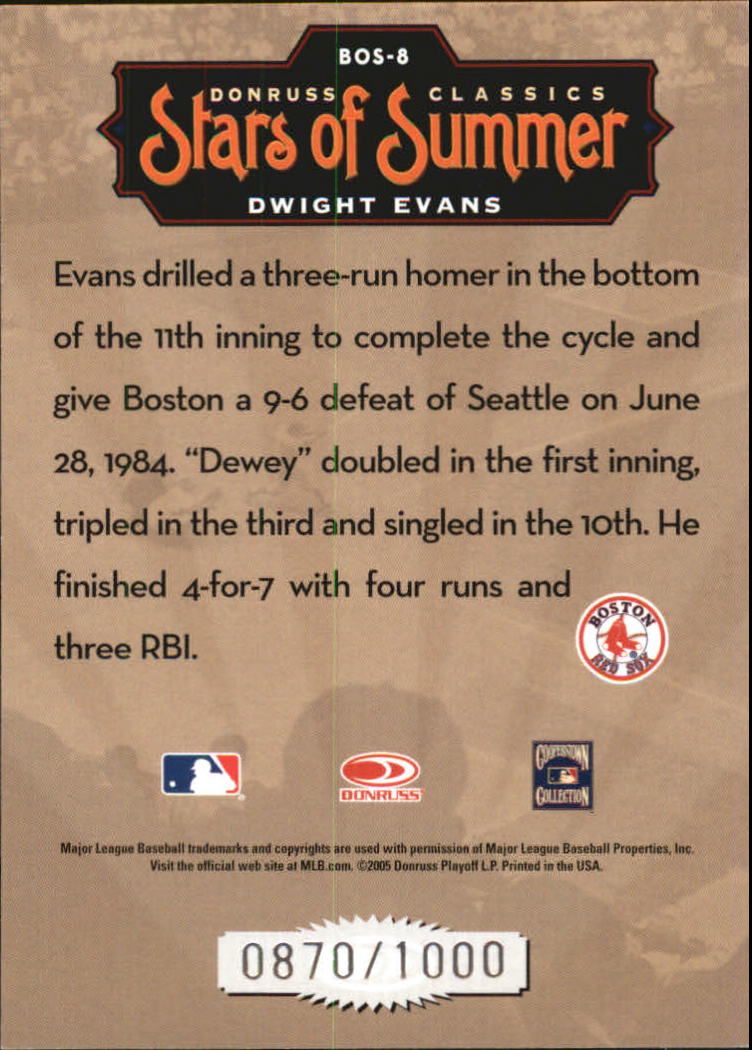 Donruss Classics 2005 tarjetas de béisbol ""Stars of Summer"" con inserto y paralelo - Imagen 14 de 38