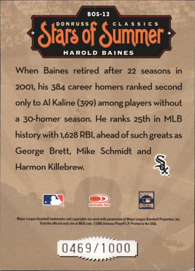Donruss Classics 2005 tarjetas de béisbol ""Stars of Summer"" con inserto y paralelo - Imagen 22 de 38