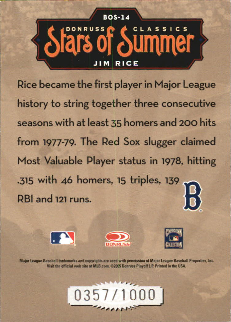 Donruss Classics 2005 tarjetas de béisbol ""Stars of Summer"" con inserto y paralelo - Imagen 26 de 38