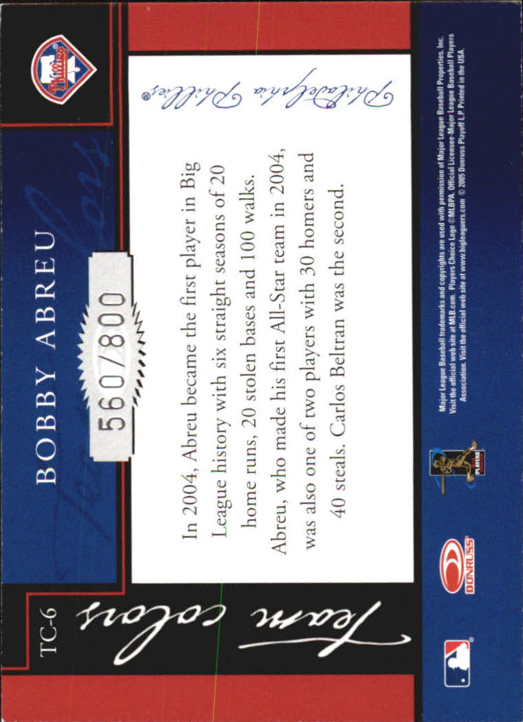 2005 Donruss Classics Baseball "Team Colors" Insert and Insert Parallel Cards - Picture 11 of 77