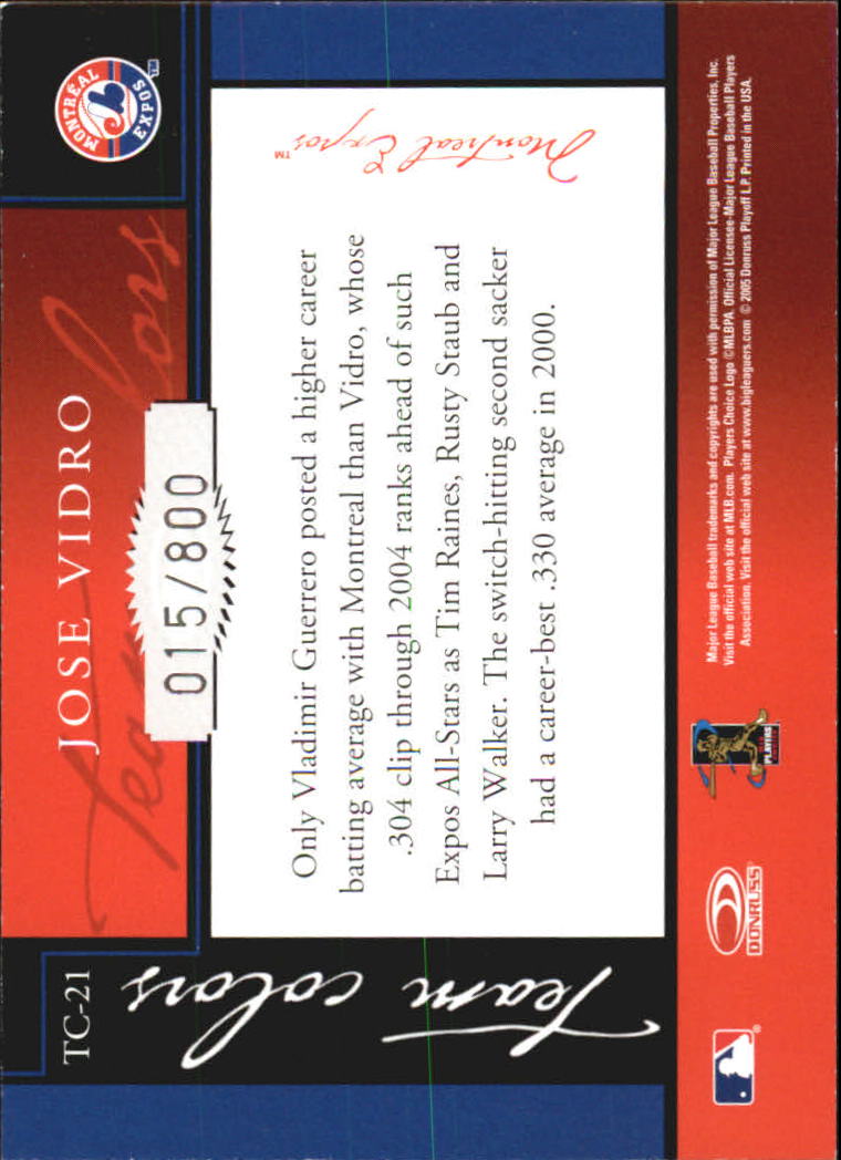 2005 Donruss Classics Baseball "Team Colors" Insert and Insert Parallel Cards - Picture 39 of 77