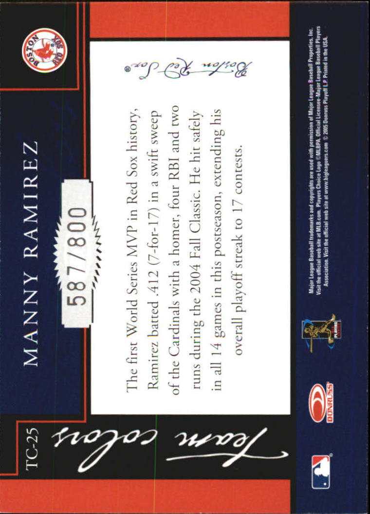 2005 Donruss Classics Baseball "Team Colors" Insert and Insert Parallel Cards - Picture 47 of 77