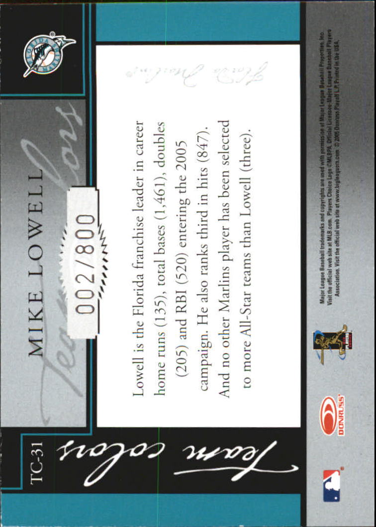 2005 Donruss Classics Baseball "Team Colors" Insert and Insert Parallel Cards - Picture 59 of 77