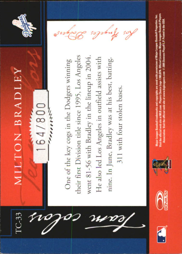 2005 Donruss Classics Baseball "Team Colors" Insert and Insert Parallel Cards - Picture 63 of 77