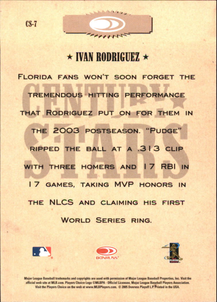 2005 Throwback Threads Baseball "Century Stars" Insert Cards - Picture 9 of 43
