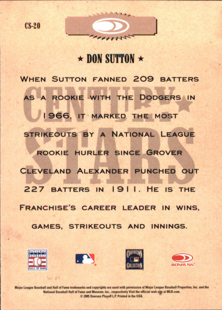 2005 Throwback Threads Baseball "Century Stars" Insert Cards - Picture 13 of 43
