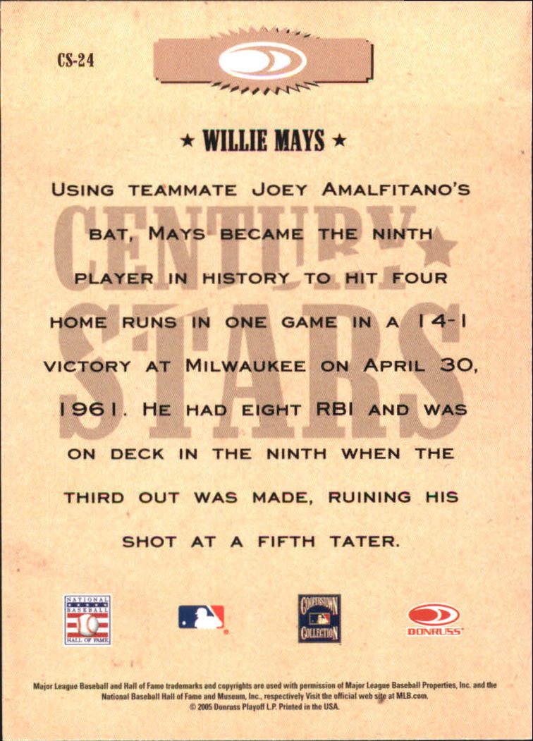 2005 Throwback Threads Baseball "Century Stars" Insert Cards - Picture 19 of 43