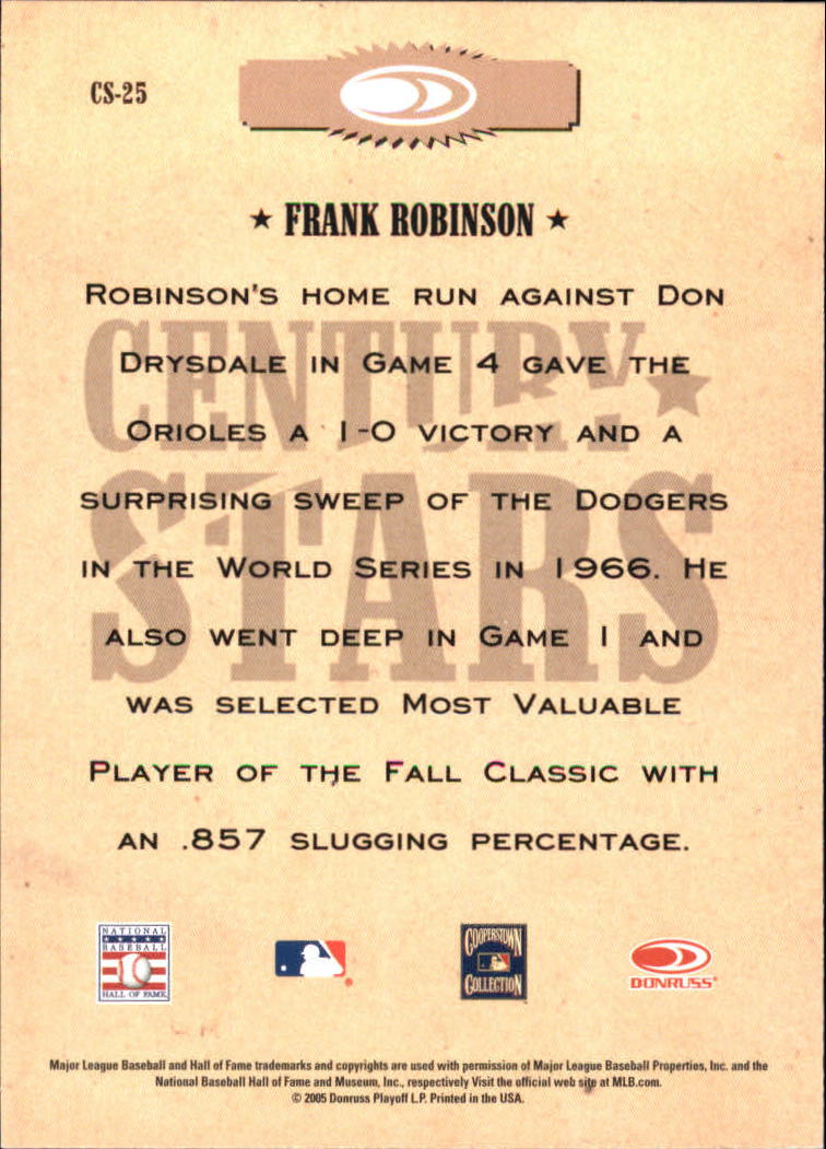 2005 Throwback Threads Baseball "Century Stars" Insert Cards - Picture 21 of 43